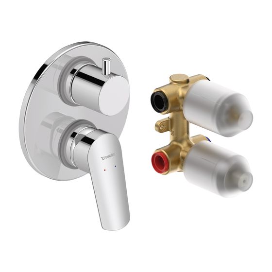 Duravit No.1 Einhebelmischer Unterputz Set, 2 Verbraucher, Chrom, Umstellventil, 19l/min, Rosette rund