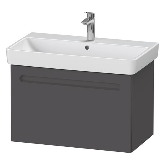 Duravit No.1 Waschtischunterbau wandhängend 426x740x478mm Graphit Matt, Folie/Korpus, Griffmulde, 1 AZ, N14283049490000