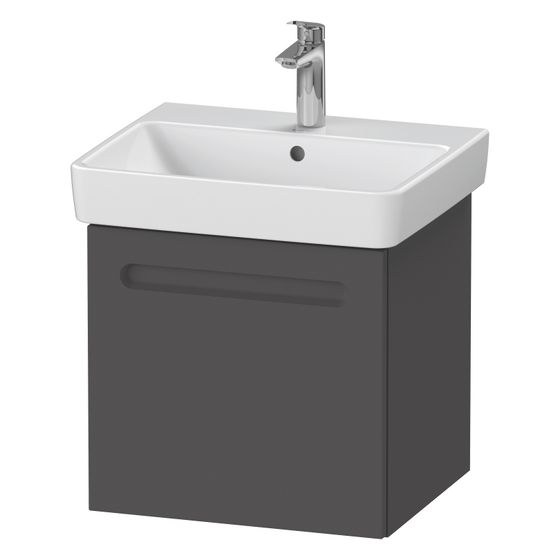 Duravit No.1 Waschtischunterbau wandhängend 426x490x478mm Graphit Matt, Folie/Korpus, Griffmulde, 1 AZ, N14280049490000