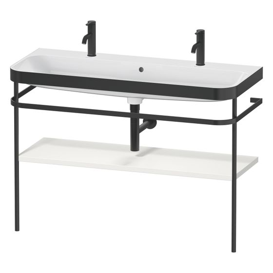 Duravit Happy D.2 Waschtisch-Set C-bonded Metallkonsole Lack, 490x1175x850mm, Nordic Weiß SDM, mit Überlauf/HLB, Grifflos