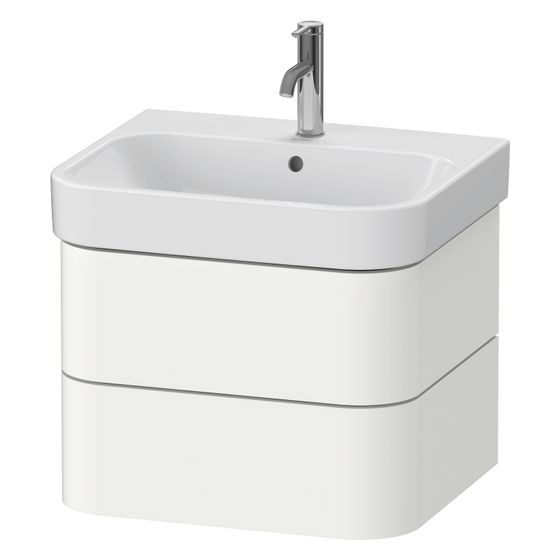 Duravit Happy D.2 Waschtischunterbau wandhäng. 490x575x415mm Weiß Seidenmatt, Grifflos, 2 SK, Aus./Schür.