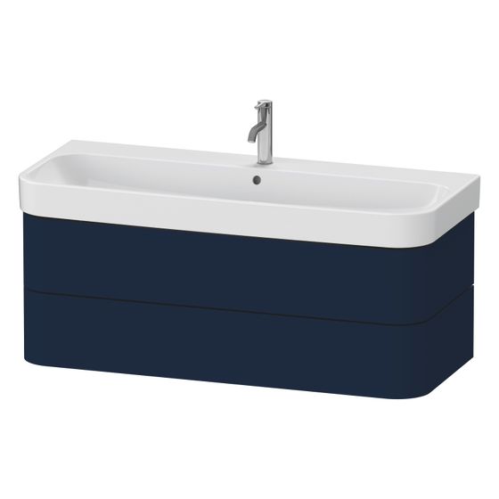 Duravit Happy D.2 Waschtischunterbau wandhäng. 490x1175x415mm Nachtblau Seidenmatt, Grifflos, 2 SK