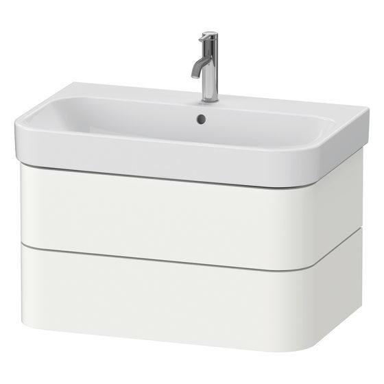 Duravit Happy D.2 Waschtischunterbau wandhäng. 490x775x415mm Weiß Seidenmatt, Grifflos, 2 SK, Aus./Schür.