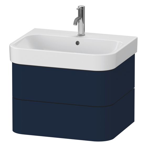 Duravit Happy D.2 Waschtischunterbau wandhäng. 490x625x415mm Nachtblau Seidenmatt, Grifflos, 2 SK