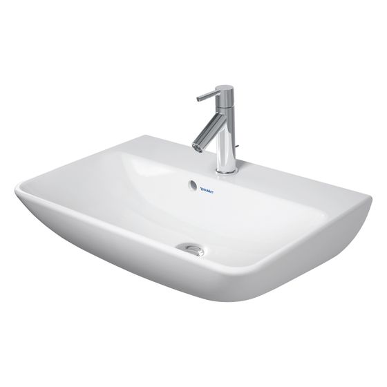 Duravit ME by Starck Waschtisch 400x600x180mm wh Weiß HG, Rechteckig, WonderGliss, 1 Waschplatz mittig, 1 HL mittig, mit ÜL