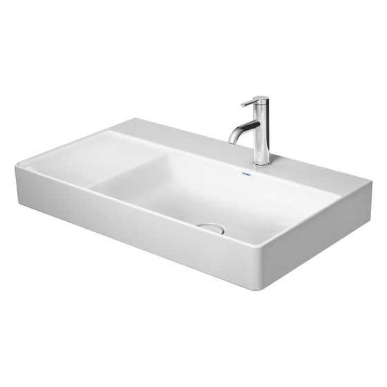 Duravit DuraSquare Waschtisch 470x800x145mm, WonderGliss, Weiß Hochglanz, Rechteckig, 1 WP R, ohne ÜL, o.HL, geschliffen