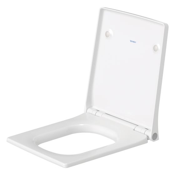 Duravit Design Classics WC-Sitz eckig Weiß Hochglanz, 371x63x433mm, mit Absenkautomatik, Sitzgarnitur abnehmbar