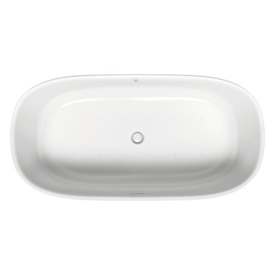 Duravit Zencha Whirlwanne Oval, Freistehend, 900x1800x600mm, Air-System, 2 Rückenschrägen, 366l, Innen 456mm, Mattweiß