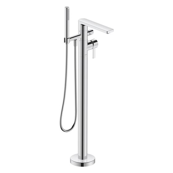 Duravit D-Neo Einhebel-Wannenmischer bodenstehend, Chrom, Höhe 894mm, mit Brausehalter, Brauseschlauch, 1/2