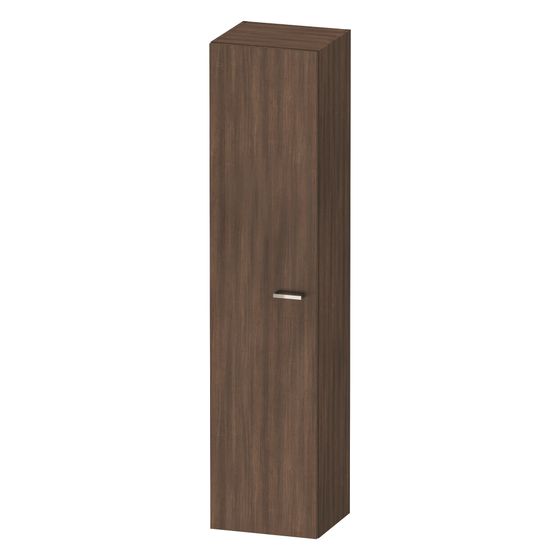 Duravit XBase Hochschrank, Dekor 358x400x1760mm Rechts, Nusb.dunkel Matt, 1 Tür L, Griff Chrom, 5 Glasfachböden, 50mm