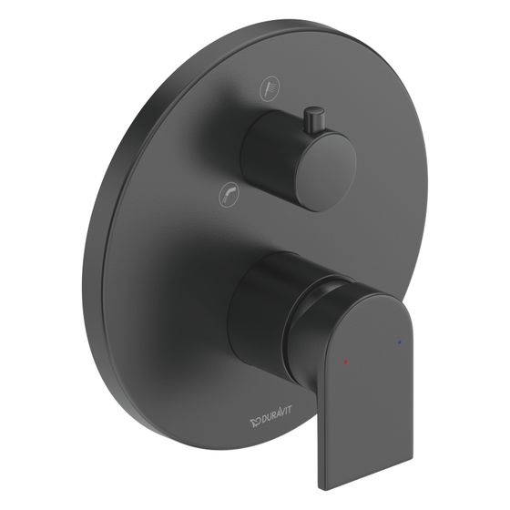 Duravit Tulum by Starck Einhebel-Wannenmischer Unterputz, Verbraucher 2, Mattschwarz, Handb. Wannen. 22,5l/min, Rosette rund