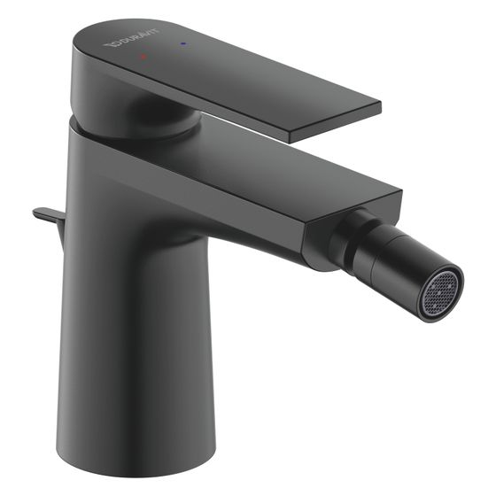 Duravit Tulum by Starck Einhebel-Bidetmischer, Chrom HG, Standmontage, Mattschwarz, Höhe 125mm, Ausladung 126mm, 5l/min