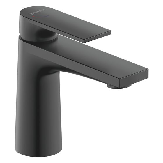 Duravit Tulum by Starck Einhebel-Waschtischmischer S FreshStart, Mattschwarz, 5l/min, Hebelgriff, Ausladung 110mm, Höhe 140mm