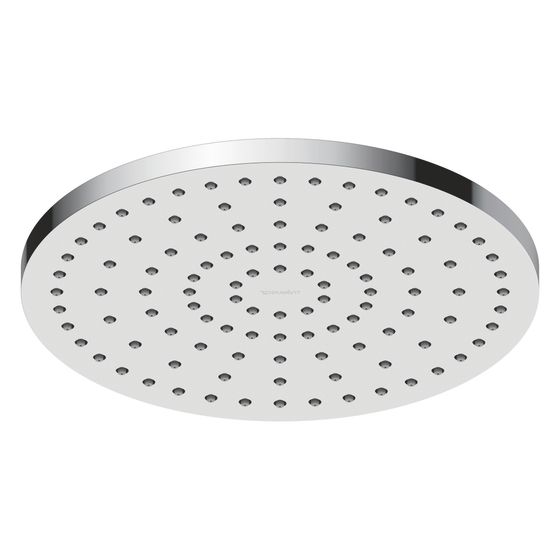 Duravit Kopfbrause, Chrom HG, Kunststoff, MinusFlow, Rund, d. Kopfbrause 250mm, 9l/min, Rain, Decken-/Wandmontage