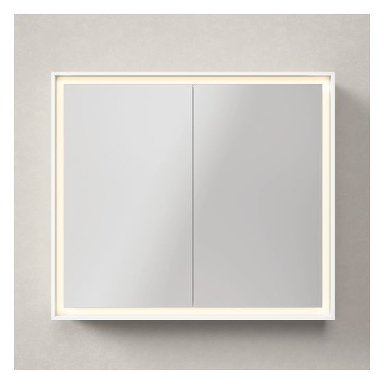 Duravit L-Cube Spiegelschrank Wandmontage 155x800x700mm, Graphit, 2 Türen L/R, 2 Glasfachböden, 40W, Steckd. J