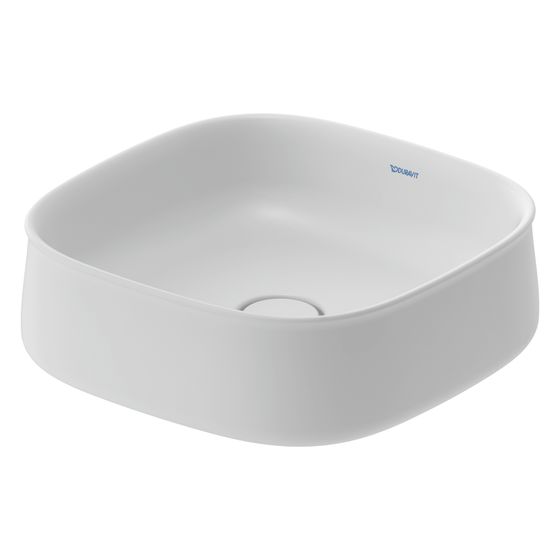 Duravit Zencha Aufsatzbecken 420mm, Weiß Seidenmatt, WonderGliss, DuraCeram, Quadratisch, ohne Überlauf und HLB
