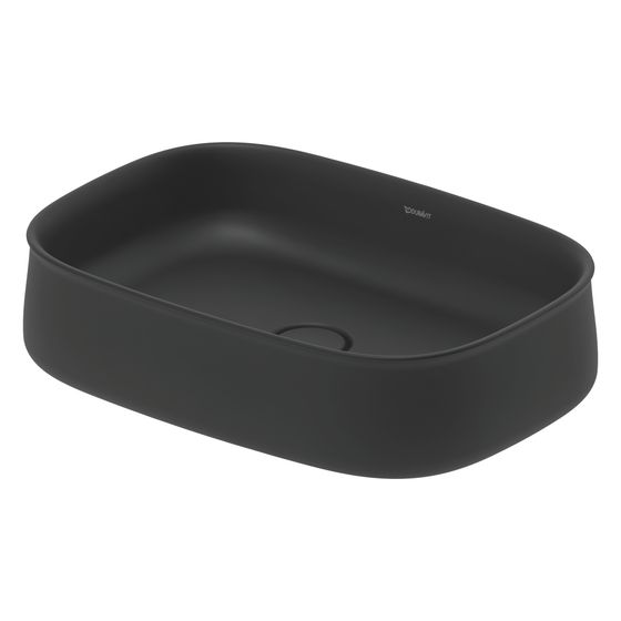 Duravit Zencha Aufsatzbecken 550mm, Anthrazit Matt, WonderGliss, DuraCeram, Rechteckig, ohne Überlauf und HLB