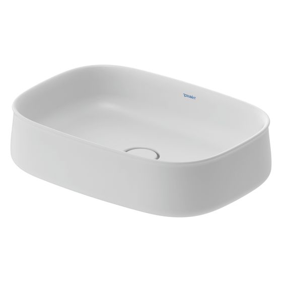 Duravit Zencha Aufsatzbecken 550mm, Weiß Seidenmatt, WonderGliss, DuraCeram, Rechteckig, ohne Überlauf und HLB