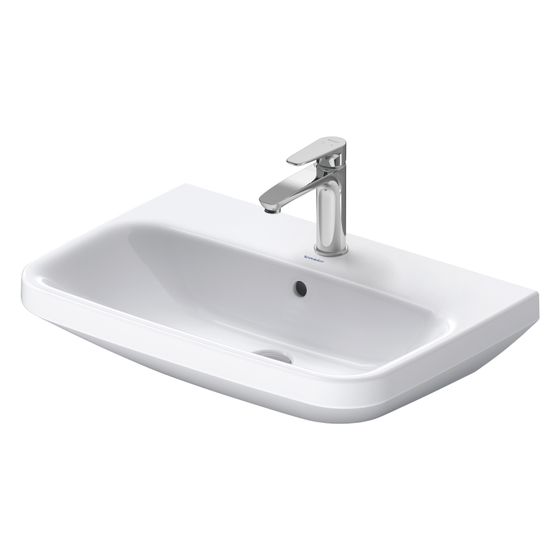 Duravit DuraStyle Waschtisch 440x650x170mm wandh. Weiß Hochglanz, Rechteckig, WonderGliss, 1 WP mittig, 1 HL mittig, mit ÜL
