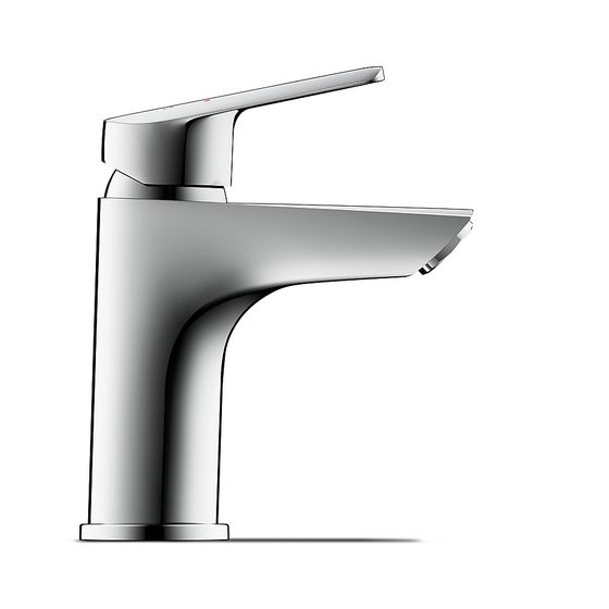 Duravit No.1 Einhebel-Waschtischmischer S FreshStart, Chrom, 4,5l/min, Hebelgriff, Ausladung 100mm, Höhe 156mm
