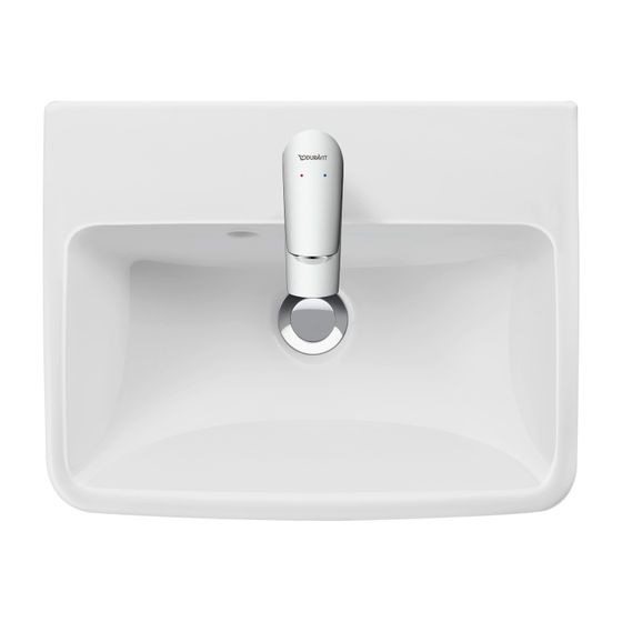 Duravit No.1 Handwaschbecken 350x450x142mm, Weiß Hochglanz, Rechteckig,1 Waschplatz/HL mittig, mit Überlauf