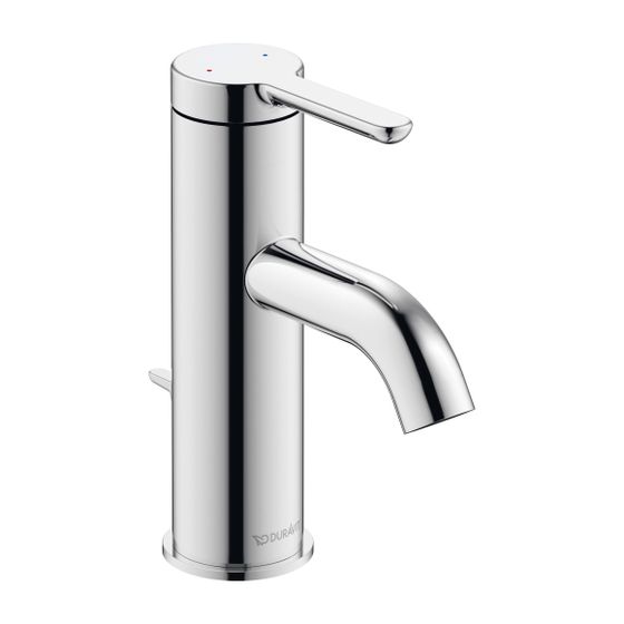 Duravit C.1 Einhebel-Waschtischmischer S, Chrom, 5l/min, Hebelgriff, mit Garnitur, Ausladung 91mm, Höhe 155mm