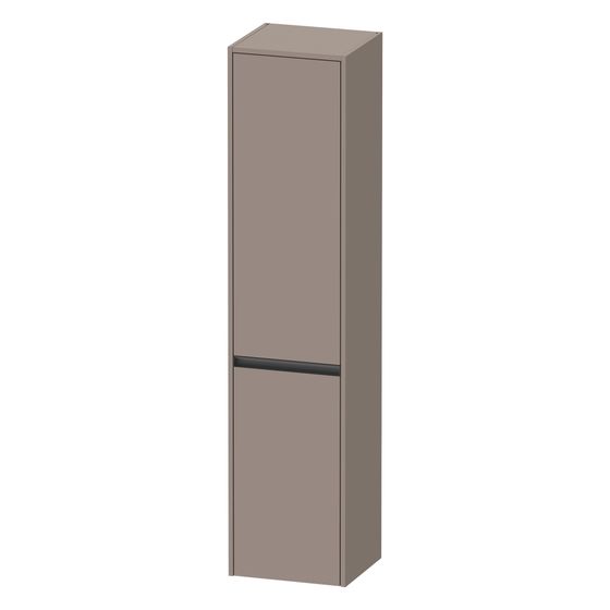 Duravit Ketho.2 Hochschrank Dekor 360x400x1760mm Basalt Matt, 2 Türen R, Griff Anthrazit, 3 Glasfachböden, 50mm Tip-on