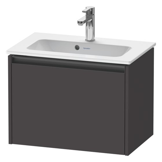 Duravit Ketho.2 Waschtischunterbau wandh. 390x610x440mm, Compact Graphit SM, Griff Anthrazit, 1 AZ, mit Dämpfung