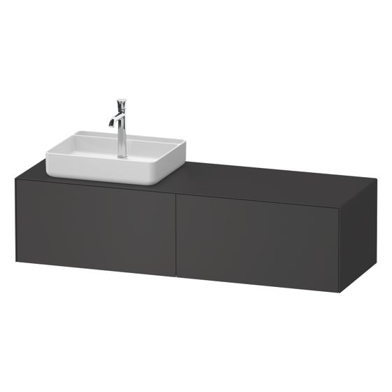 Duravit White Tulip Konsolenwaschtischunterbau wandh. 550x1600x408mm L, Graphit SDM, mittig, mit KSP, Lack, 2 AZ, Grifflos