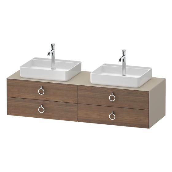 Duravit White Tulip Konsolen-WTU wandh. 550x1600x408mm B, AM Nusb.Matt/Taupe SDM/Taupe SDM, Massivholz/Lack 4 SK, Griff Chrom