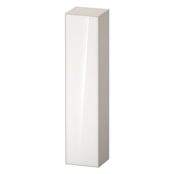 Duravit Zencha Hochschrank Dekor 360x400x1760mm Weiß/Taupe SM, 1 Tür L, Grifflos, 4 Holzfachböden, 50mm Tip-on