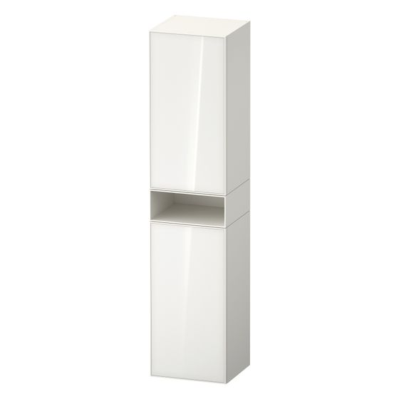 Duravit Zencha Hochschrank Dekor 360x400x1760mm Weiß/Weiß SM, 2 Türen L, Grifflos, 4 Holzfachböden, 50mm Tip-on
