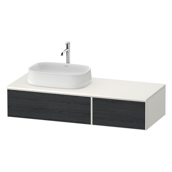 Duravit Zencha Konsolen-WTU wandh 550x1300x281mm Eiche Mattschwarz/Weiß SM Dekor mit KSP Weiß SM, 2 AZ, o.Gr. ZE4816016840000