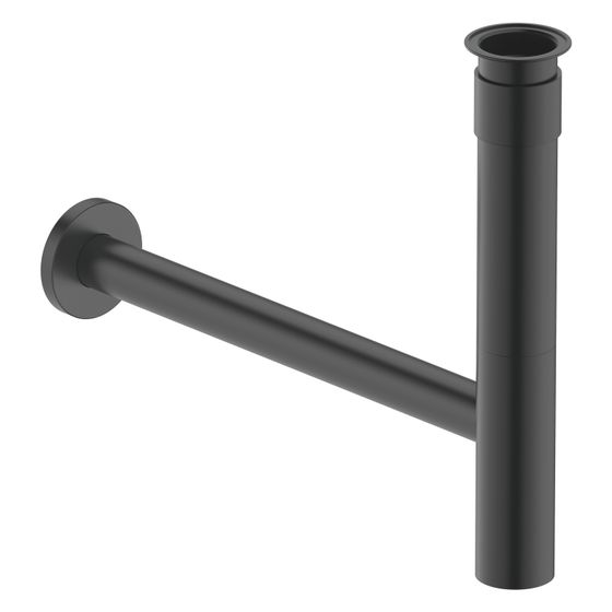 Duravit Universal Designsiphon Mattschwarz, Messing, waagerecht, geeignet für Waschtisch