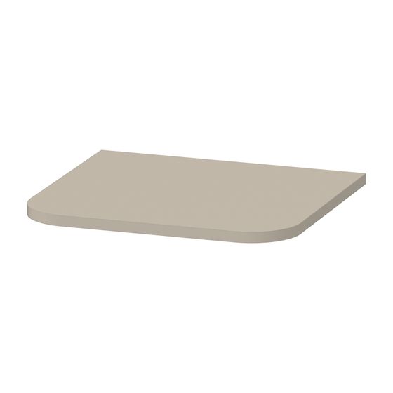 Duravit Happy D.2 Abdeckplatte, Halbrund, 364x403x16mm, Taupe Seidenmatt, mit Befestigungsmaterial, für Hochschränke