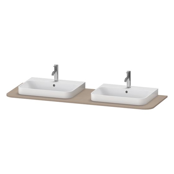 Duravit Happy D.2 Konsole 550x1600x16mm Leinen Matt ohne Konsolenträger 2 Ausschnitte/Waschplätze