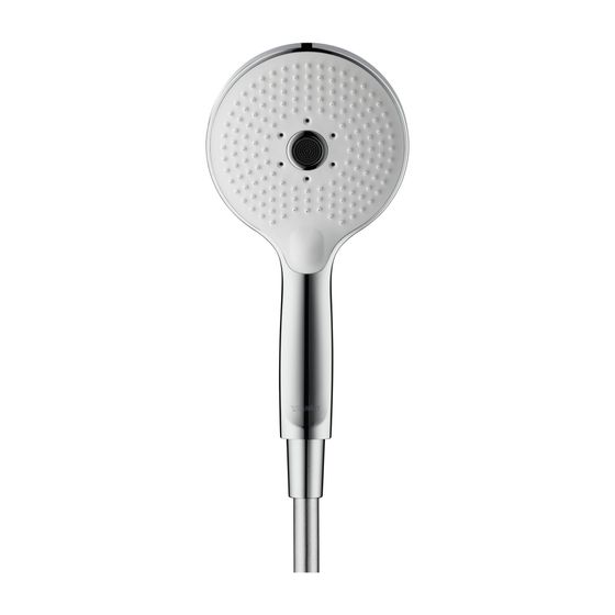 Duravit Handbrause, Chrom, d. 120mm, Strahlart Rain, Pulse, Mono, Druckknopf, 14l/min, Silikonnoppen