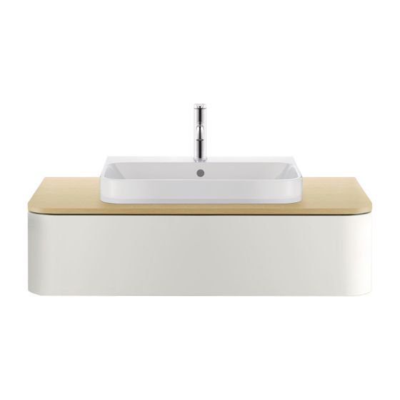 Duravit Happy D.2 Waschtisch 505x650x170mm, Weiß Hochglanz, Rechteckig, 1 WP/HL mittig, mit Überlauf, geschl.