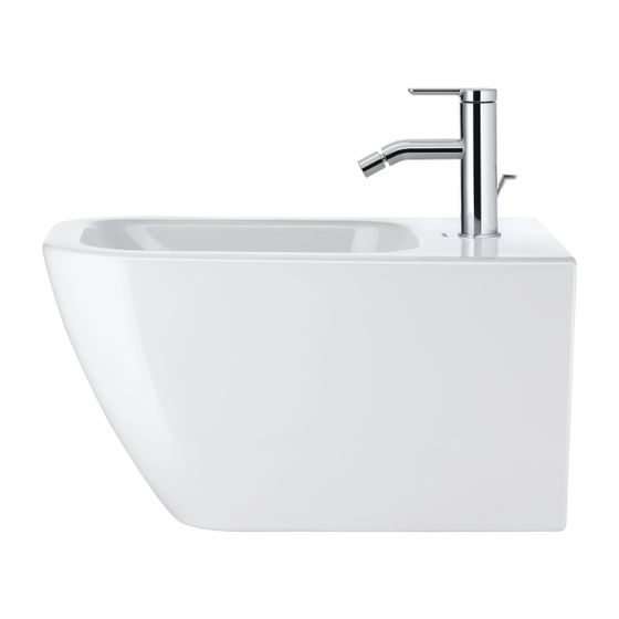 Duravit Happy D.2 Wandbidet 540x365x285mm, Weiß Hochglanz, 1 HL, HLB, Überlauf, verdeckte Befestigung