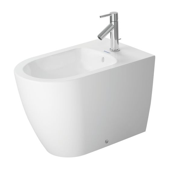 Duravit ME by Starck Stand Bidet 600x370x400mm, Weiß Seidenmatt, WonderGliss, 1 HL, mit Überlauf, Back to wall