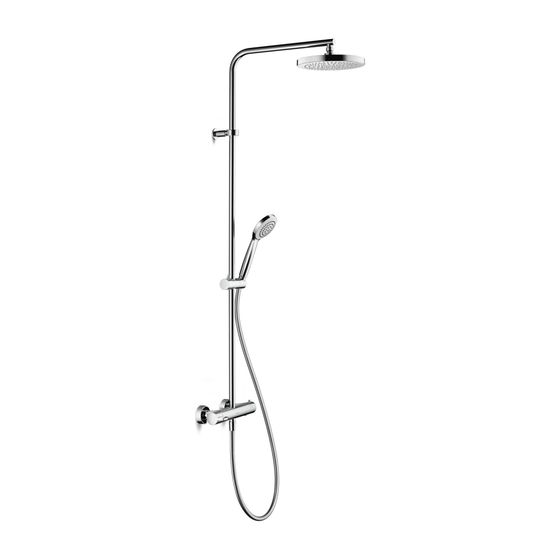 Duravit B.1 Duschsystem, Chrom, Thermostat, Hand- und Kopfbrause 250mm, 11l/min, höhenverstellbar, 1220mm