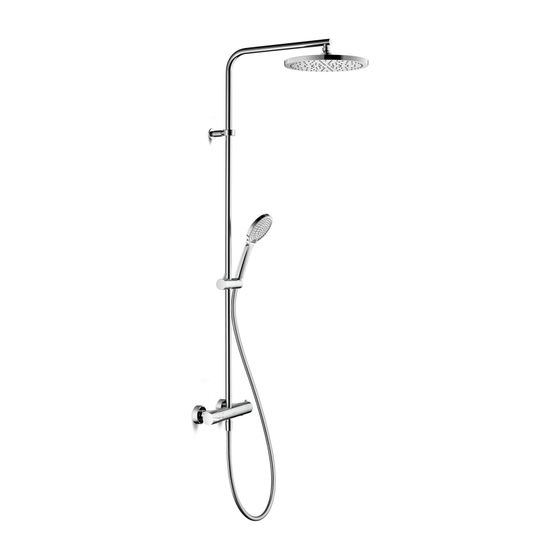 Duravit B.2 Duschsystem, Chrom, Thermostat, Hand- und Kopfbrause 250mm, 11l/min, höhenverstellbar, 1220mm