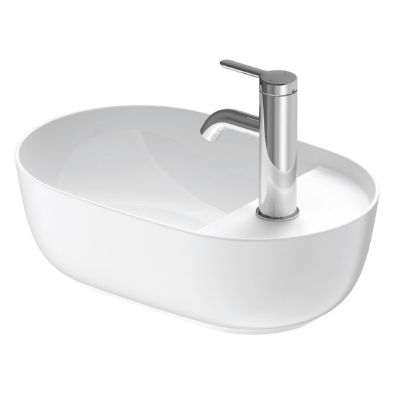 Duravit Luv Aufsatzbecken 420mm, Weiß Hochglanz/Seidenmatt, WonderGliss, DuraCeram, Oval, mit HLB ohne Überlauf