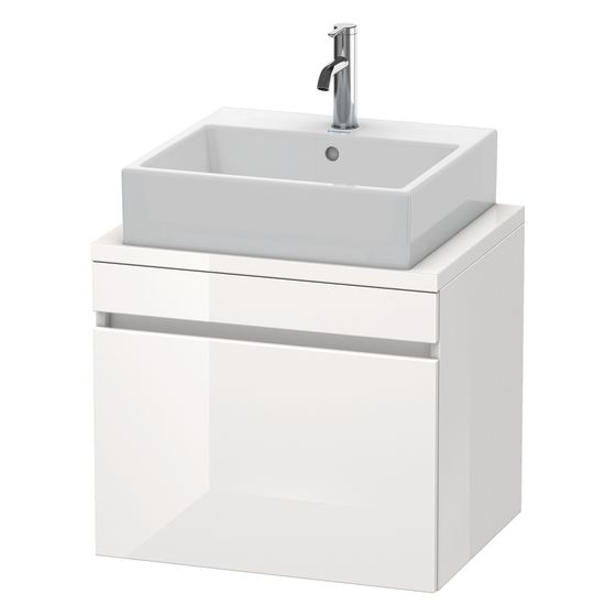 Duravit DuraStyle Konsolenwaschtischunterbau wandh. 478x600x512mm ohne KSP C Eiche Mattschwarz/Korpus Mattweiß Grifflos 1 Ausz