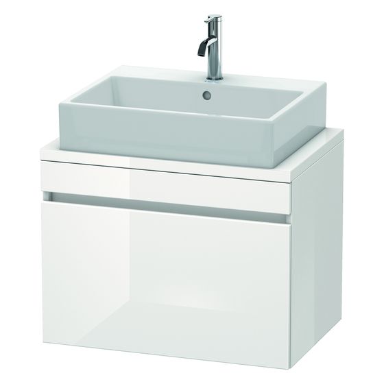 Duravit DuraStyle Konsolenwaschtischunterbau wandh. 478x700x512mm ohne KSP C Eiche Mattschwarz/Korpus Mattweiß Grifflos 1 Ausz