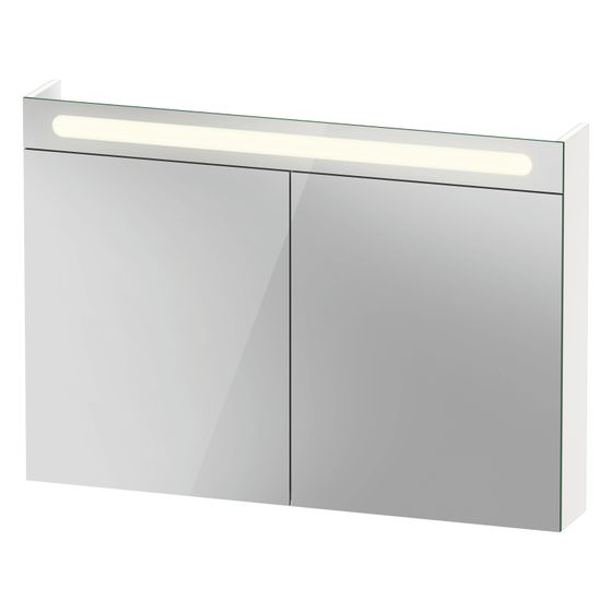 Duravit No.1 Spiegelschrank Wandmontage 148x1000x700mm, Weiß, 2 Türen L/R, 2 Glasfachböden, 11W
