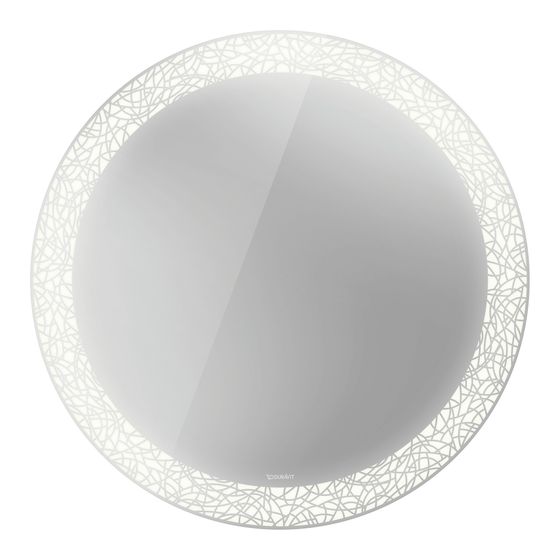Duravit Happy D.2 Spiegel Wandmontage 47x900x900mm, Mattweiß, LED, 40W, Betätigung Sensorschalter unten/mitte