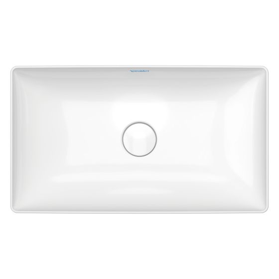 Duravit DuraSquare Aufsatzbecken 600mm, Weiß Hochglanz, WonderGliss, DuraCeram, Rechteckig, ohne Überlauf/HLB, RW glasiert