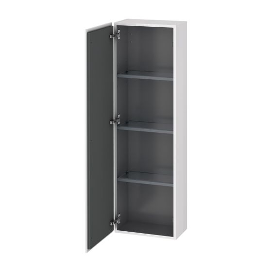 Duravit L-Cube Halbhochschrank Dekor 243x400x1320mm Eiche Marmoriert Matt, 1 Tür R 3 Glas-FB mit Alutr. Grifflos