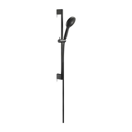 Duravit Brauseset, Schwarz, Brauseschlauch 1600mm, Brausestange 700mm, Handbrause, Strahlarten Rain, Pulse und Mono, Höhe 700mm